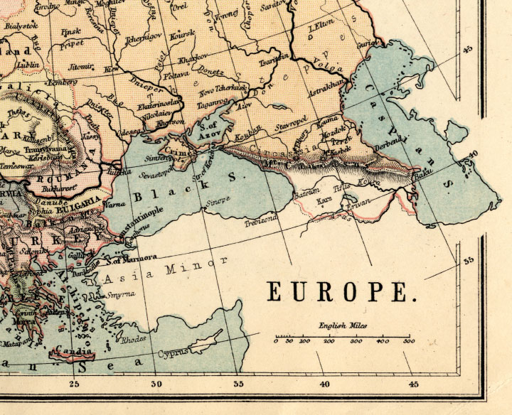 1871 map of europe. Antique Europe Map - Old Map