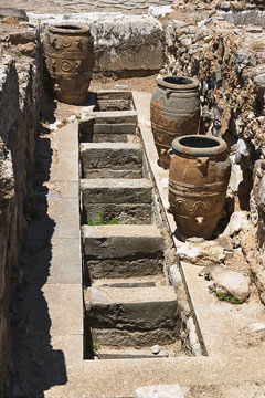ancient pots and storage pits at Knossos, Crete